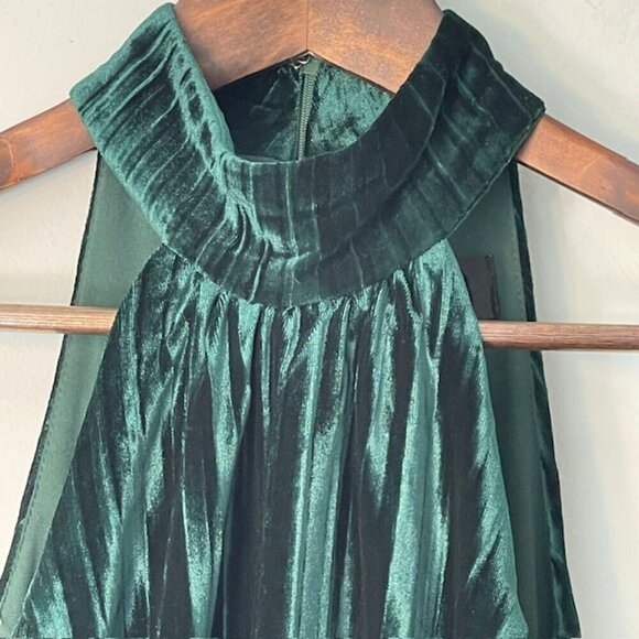 Alexia Admor Velvet Formal Wide Leg Jumpsuit Emerald Green Holiday Size 2 - Picture 4 of 10